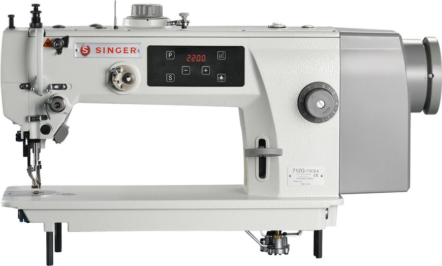 SINGER® 712G E Series Direct Drive Upper and Lower Compound Feed Lockstitch Industrial Sewing Machine with Table