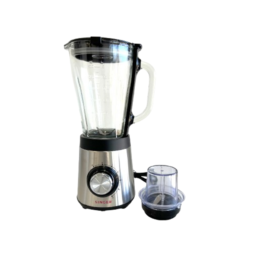 SINGER® 1.5 Litre 5-Speed Glass Jar Blender with Pulse Function & Coffee Grinder